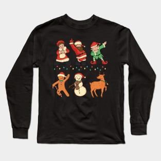 Christmas Characters Dancing Dabbing Long Sleeve T-Shirt